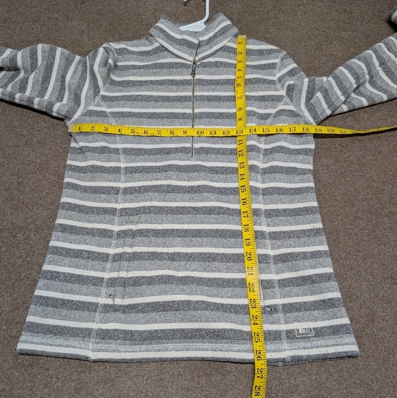 REI Gray Striped Women's 1/2 Zip Pullover Sweatshirt Medium - Picture 6 of 6